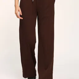 Aumbe Women Straight Fit High-Rise Cotton Trousers-picture-11