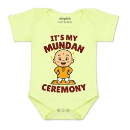 Arvesa Kids-Unisex Yellow Cotton Rompers-picture-42