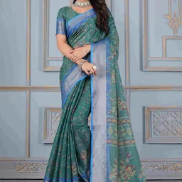 STAVA CREATION Kalamkari Printed Zari Saree-picture-24