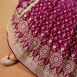 DIVASTRI Embroidered Sequinned Semi-Stitched Lehenga & Unstitched Blouse With Dupatta image 4