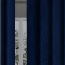 Aura Navy Blue Velvet Window Curtain-picture-41