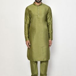 Arihant Rai Sinha Men Regular Pure Silk Kurta with Churidar-image-88