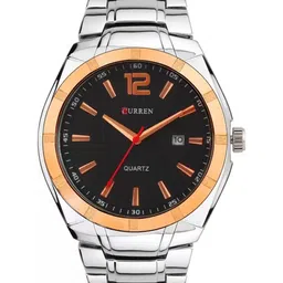 Curren Men Brass Dial & Stainless Steel Bracelet Style Straps Analogue Watch CR-8103-Black-image-21