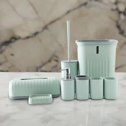 UMAI Green 8 piece Solid Ceramic Bath Accessories Set-image-46