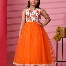 Toy Balloon kids Girls Floral Fit & Flare Maxi Dress-image-56