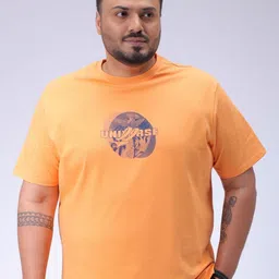 HARDSODA Men Plus Size Graphic Printed Round Neck Cotton T-shirt-image-91