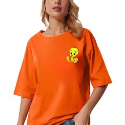 RAYACLOSET Women Printed Applique T-shirt-image-28