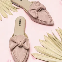 Killer Women Mules Pointed Toe Flats With Bows-image-81