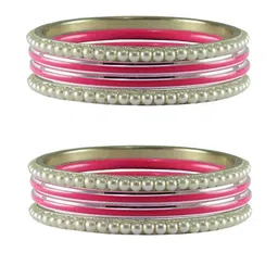 Vidhya Kangan Pink Stainless Steel Bangles-image-101