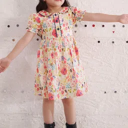 Sangria Girl Floral Printed Peter Pan Collar Dress-image-99