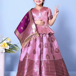 BAESD Girls Woven Design Ready to Wear Lehenga & Blouse With Dupatta-image-47