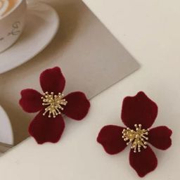 SZN Artificial Beads Beaded Floral Korean Studs-4