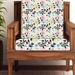 STITCHNEST White & Black 2 Pieces Floral Printed Cotton Sofa Covers-image-52