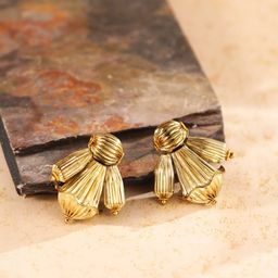 StyleCast Gold-Plated Floral Shaped Drop Earrings-image-64