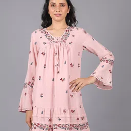 STIL O STITCH Women Ethnic Motifs Printed Tie-Up Neck A-Line Dress-image-89