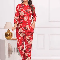 TANISHA Floral Printed V-Neck Tunic with Trouser-44