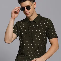 TIMBER HITCH Conversational Printed Polo Collar Cotton Casual T-shirt-picture-40