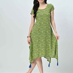 AMBI Floral Print A-Line Midi Dress-image-47