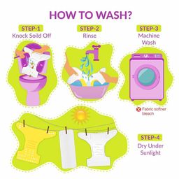 Kritiu Set Of 2 Reusable Waterproof Cloth Diapers With Insert Pad image 2