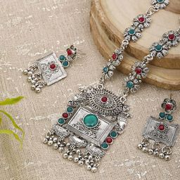 Sangria Stone-Studded & Beaded Jewellery Set-51