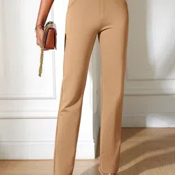 Stylecast X Slyck Women Solid Pattern Regular Trouser-image-60