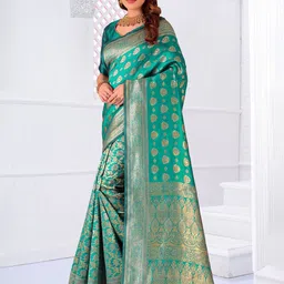 SAADHVI Ethnic Motifs Zari Kanjeevaram Saree-picture-38