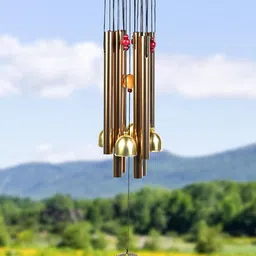 HINDCRAFT Gold Toned & Red Soothing Wind Chime-picture-13