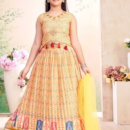 Aarika Girls Printed Ready to Wear Lehenga & Blouse With Dupatta-picture-25