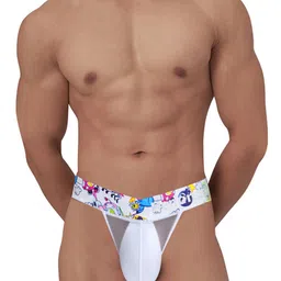 Pump Club Printed Mid-Rise Thongs Briefs ART298-White-M-image-76