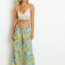 Cool & Sexy Women Printed Linen Trousers-image-88