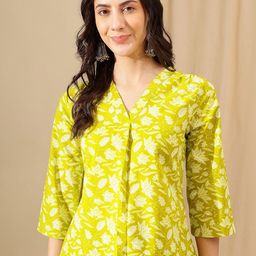 HERE&NOW Women Floral Print Cotton Top-image-42