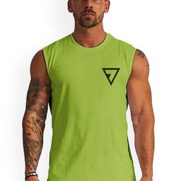 3Colors Men Round Neck Printed Gym Vest-image-64