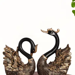 INTERNATIONAL GIFT Animal Showpiece Black Set Of 2 Swan Birds Figurine Showpiece-image-8