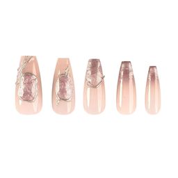 GLOW CUPID Set Of 24 Reusable Press On Nails Kit - Shimmering Elegance-14