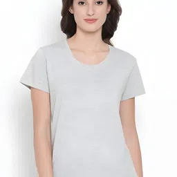 Moda Rapido Women Grey Polyester Tshirts-picture-25