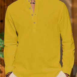 Yugnik Men Cotton Mandarin Collar Kurta-image-107