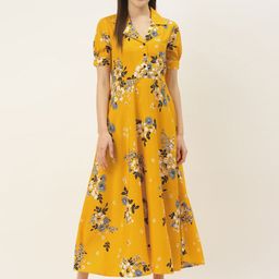 DressBerry Floral Print Crepe A-Line Maxi Dress-image-32