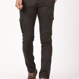 Indian Terrain Men Brooklyn Slim Fit Mid-Rise Flat-Front Cargos Trousers-image-121