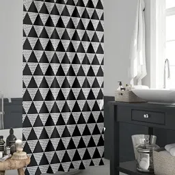ArtzFolio Black & White Geometric Printed Waterproof Shower Curtain-image-49