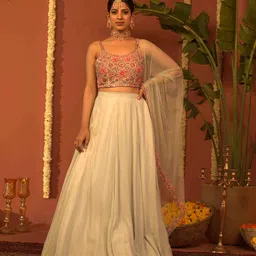 The Front Row Embellished Mirror Work Ready to Wear Lehenga & Blouse With Dupatta image 3