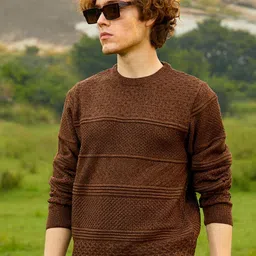 Campus Sutra Men Cable Knit Pullover-picture-35