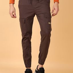 V-Mart Men Mid-Rise Cotton Jogger Trousers-picture-4