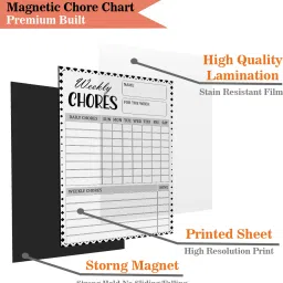 inkdotpot Magnetic Whiteboard Weekly Chores Routine Planner Chore Chart Refrigerator-NZ image 4