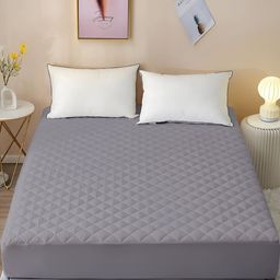 Comfowell Grey Quilted Fitted King Water Resistant Mattress Protector-picture-8