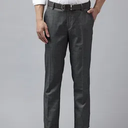 Arrow Men Checked Tailored Tapered Fit Trousers-picture-21