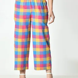 BAESD Women Checked Straight Cropped Palazzos-image-17