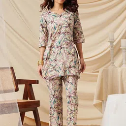 Ginni Arora Label Printed Pure Cotton Tunic With Palazzos Co-Ords-image-9