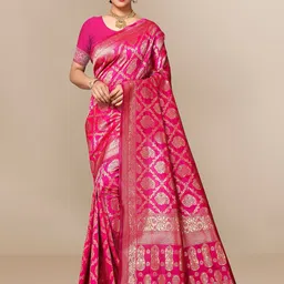 Moda Rapido Ethnic Motifs Zari Silk Blend Banarasi Saree-image-14