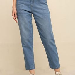 zayla Women Comfort High-Rise Low Distress Light Fade Stretchable Jeans-image-5