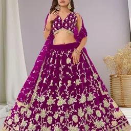 F Plus Fashion Net Semi-Stitched Lehenga Choli-image-40
